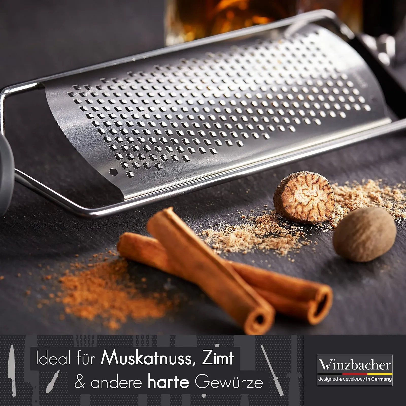 Тертка Zester Premium, для пармезану/лимону/мускатного горіху/імбиру, надзвичайно гостре лезо з нержавіючої сталі, фото №5