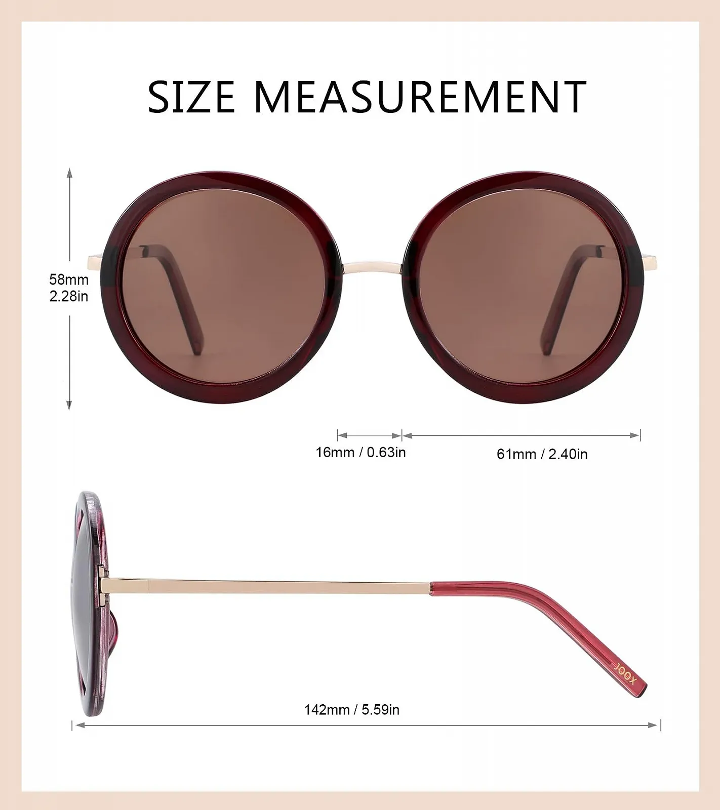 Круглі сонцезахисні окуляри JOOX Жіночі Поляризовані UV400 Захист Ретро, фото №2 Круглі сонцезахисні окуляри JOOX Жіночі Поляризовані UV400 Захист Ретро, фото №2