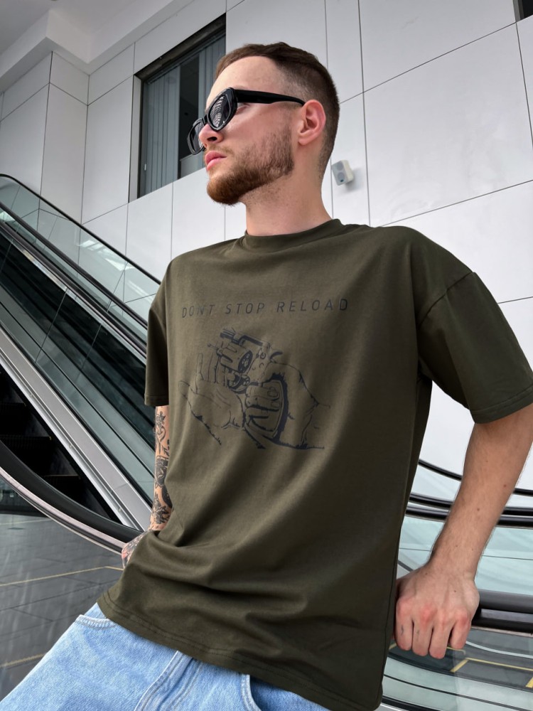 Футболка Reload Don't Stop хакі, фото №3