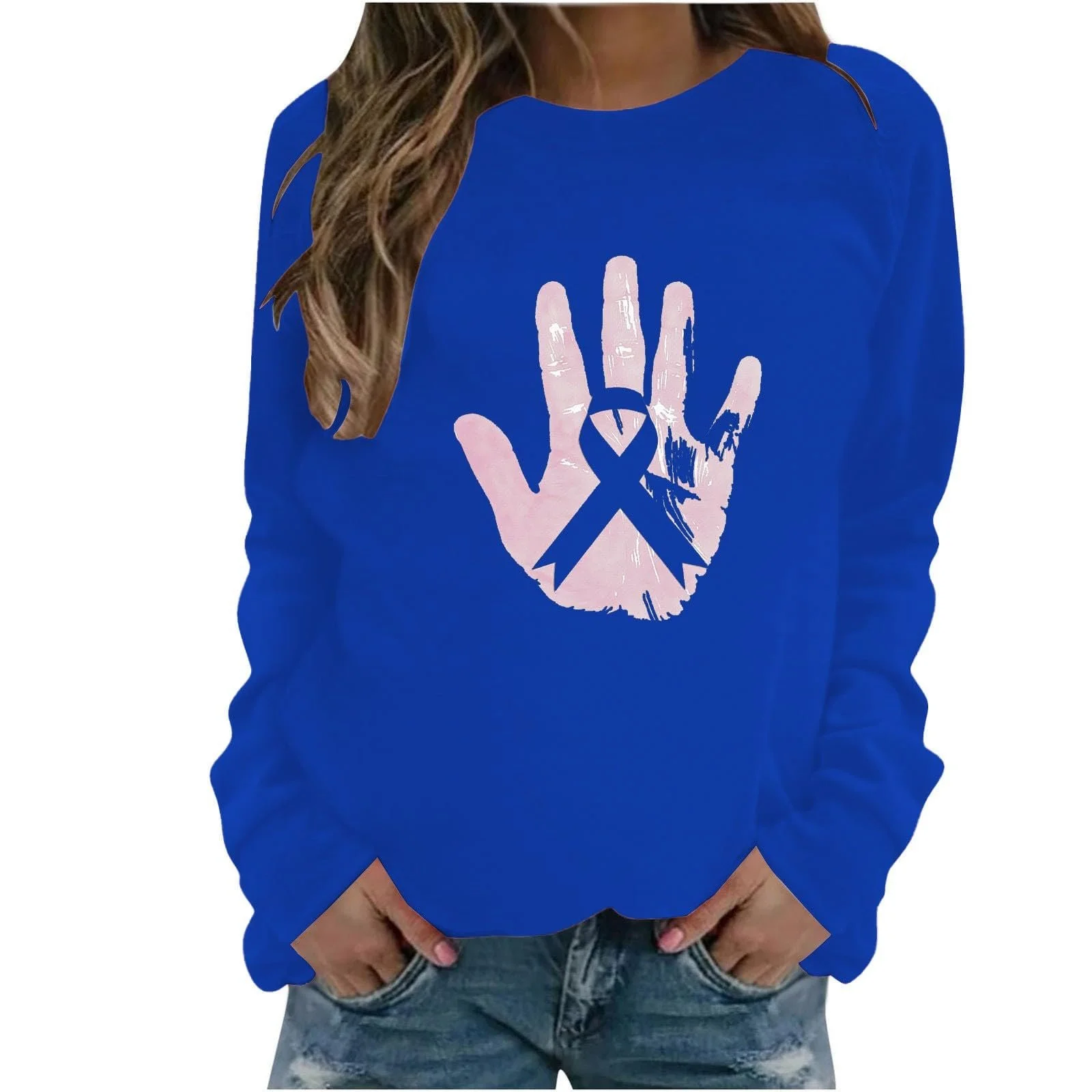 Жіночий світшот Generisch Harajuku Oversized, Кольоровий блок, фото №2