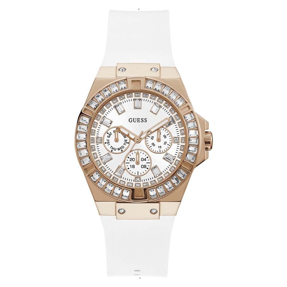 Женские часы GUESS Venus GW0118L4, 39 мм, Стразы на корпусе, Силиконовый браслет, Белые, фото №1 Женские часы GUESS Venus GW0118L4, 39 мм, Стразы на корпусе, Силиконовый браслет, Белые, фото №1