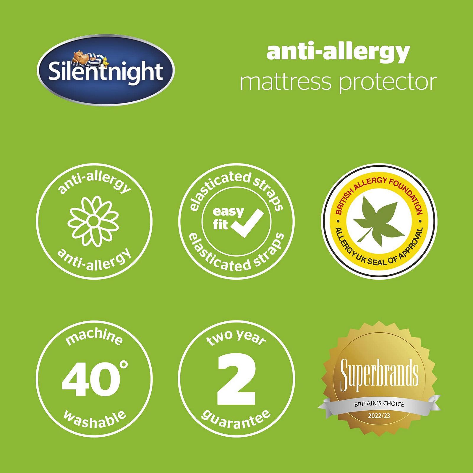 Наматрасник Silentnight Anti Allergy Plus, Белый, Двуспальный, фото №7