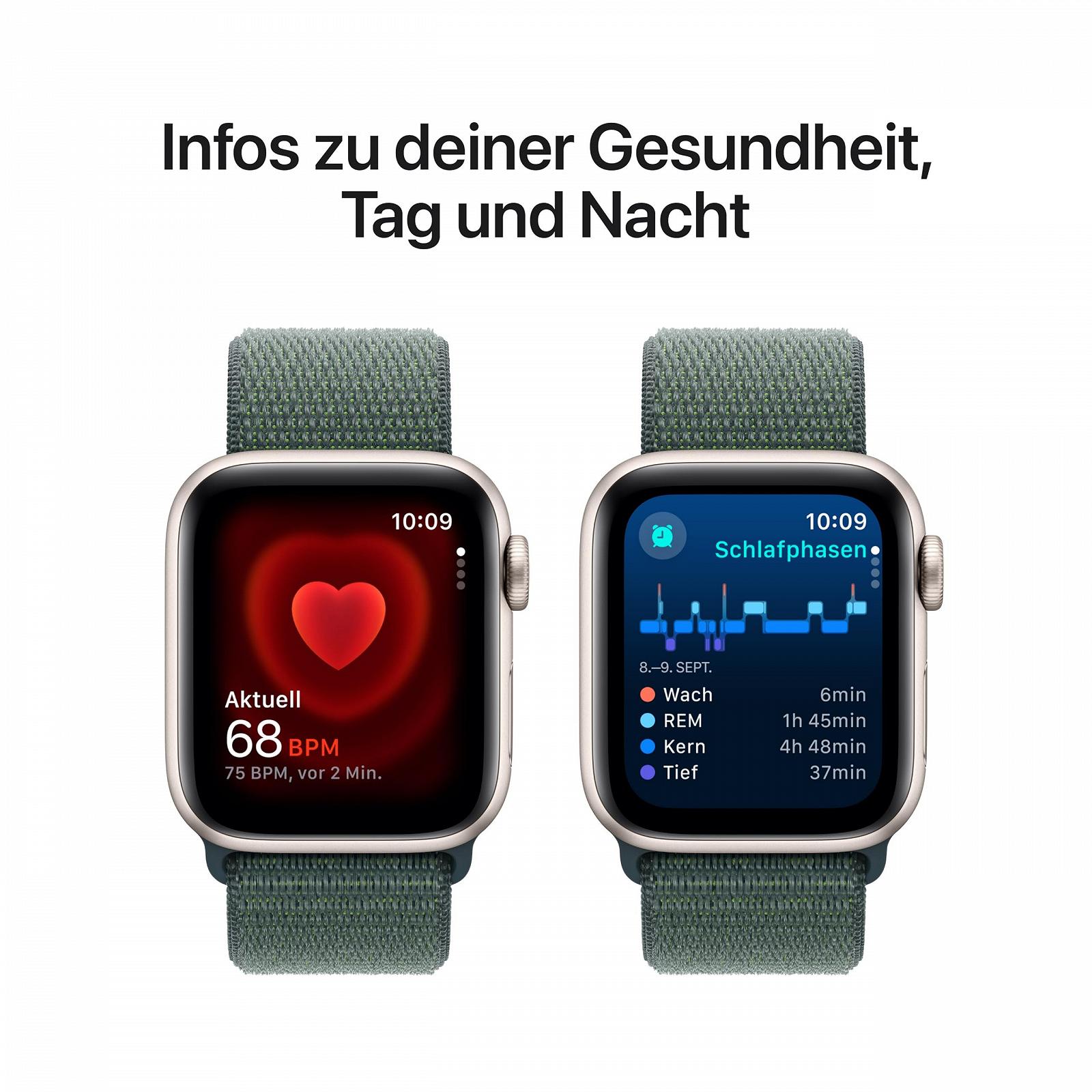 Смарт-годинник Apple SE (2nd Generation) 40 мм, алюмінієвий корпус, Polar Star, Sport Loop, Sea Green, фото №5