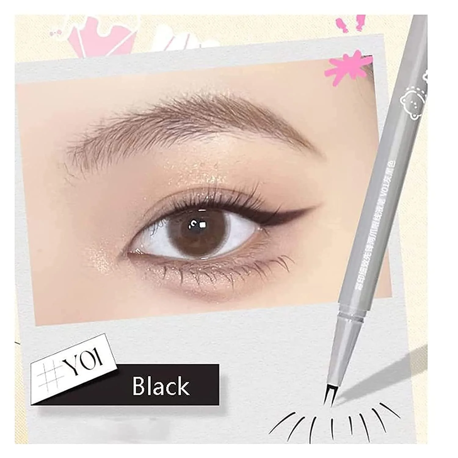 Олівець для вій Подвійний кінчик Водостійкий, фото №5