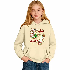 Девочки Толстовки и свитшоты для зимы: детский пуловер с круглым вырезом и буквенным принтом для детей от 2 до 13 лет – идеально подходит для активного отдыха на природе и повседневной жизни. - Фото 1