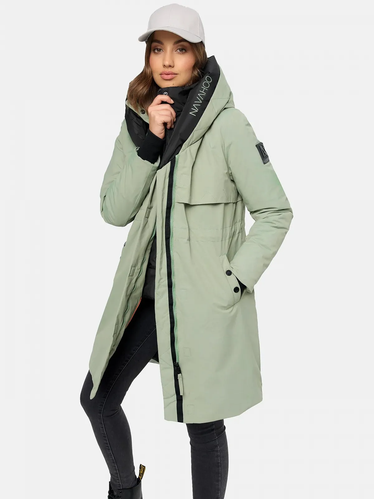 Куртка Navahoo Snowelf Женская Длинная Теплая Зимняя Стеганая с Капюшоном и Магнитными Элементами, фото №5