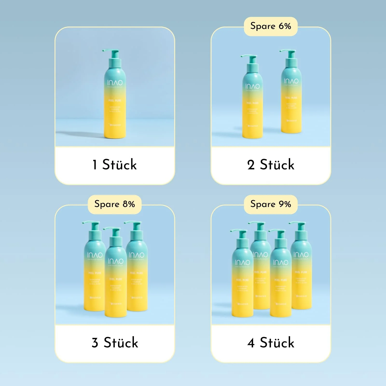 Гель для вмивання INAO Skincare Feel Pure Exfoliation Cleanser з AHA, BHA та ніацинамідом для м’якого очищення обличчя для сяючого кольору, фото №9