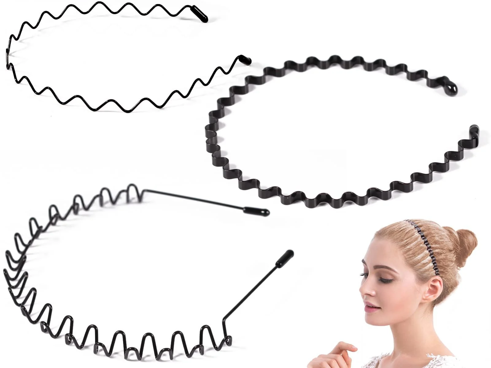 Набір з 3 обручів для волосся, фото №1 Набір з 3 обручів для волосся, фото №1