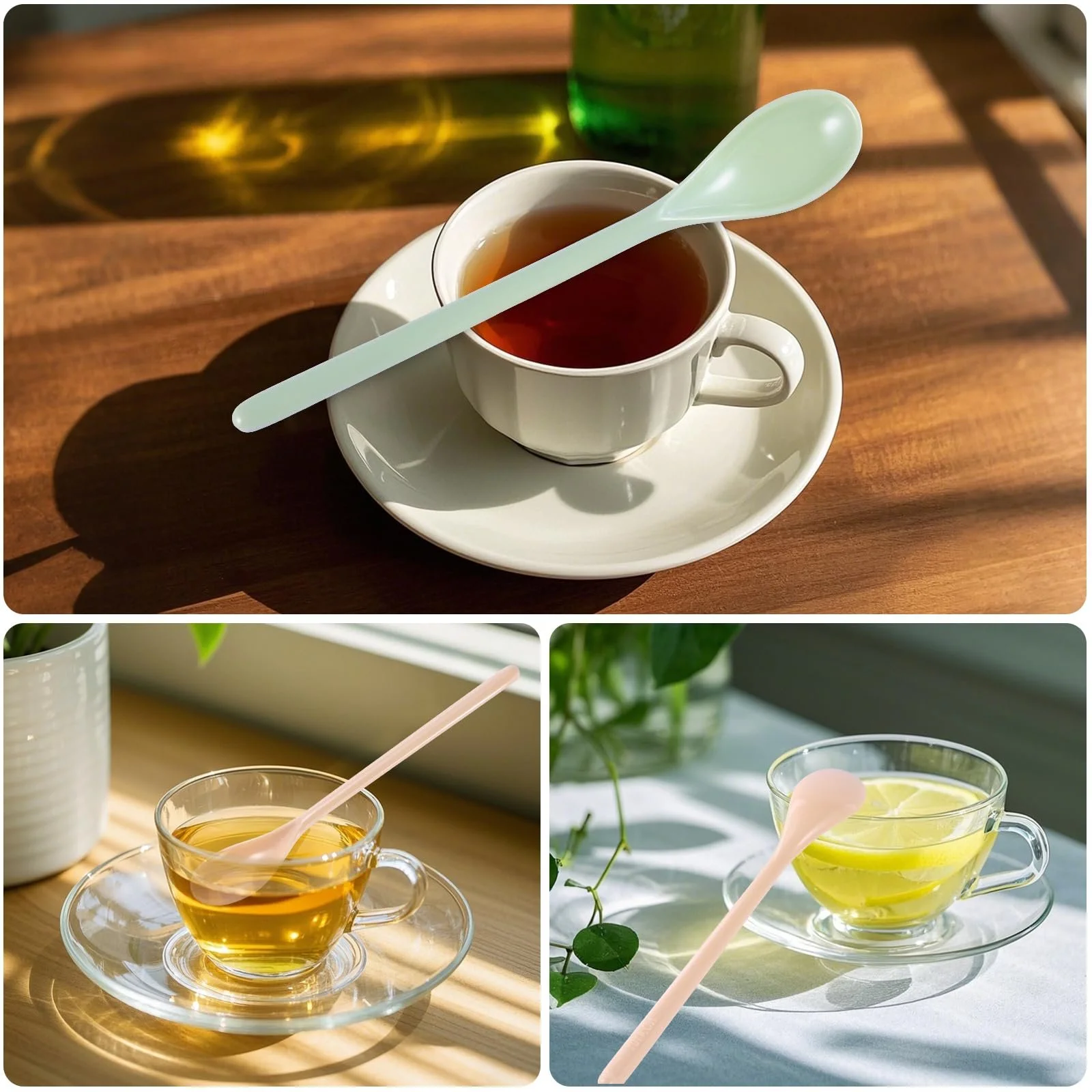 Ложка Пластикова 18.5 см Різнокольорова, набір 10 шт., фото №6