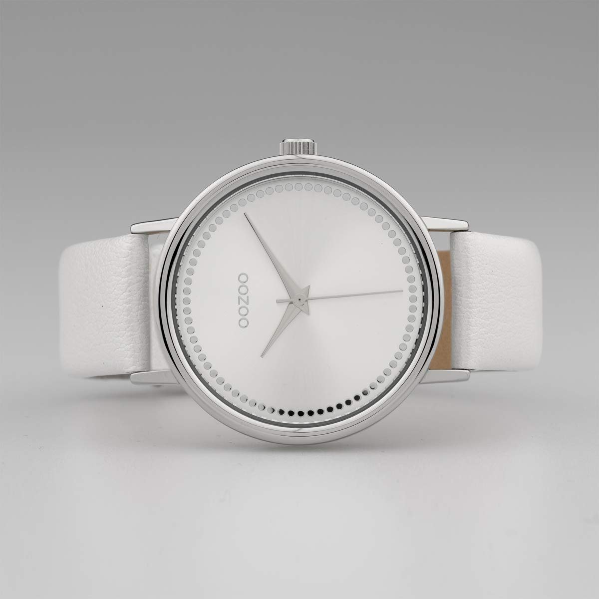 Женские часы Oozoo Кожаный ремешок 42 мм Серебристый/Белый C10149, серебристый / белый, Ремешок., фото №4