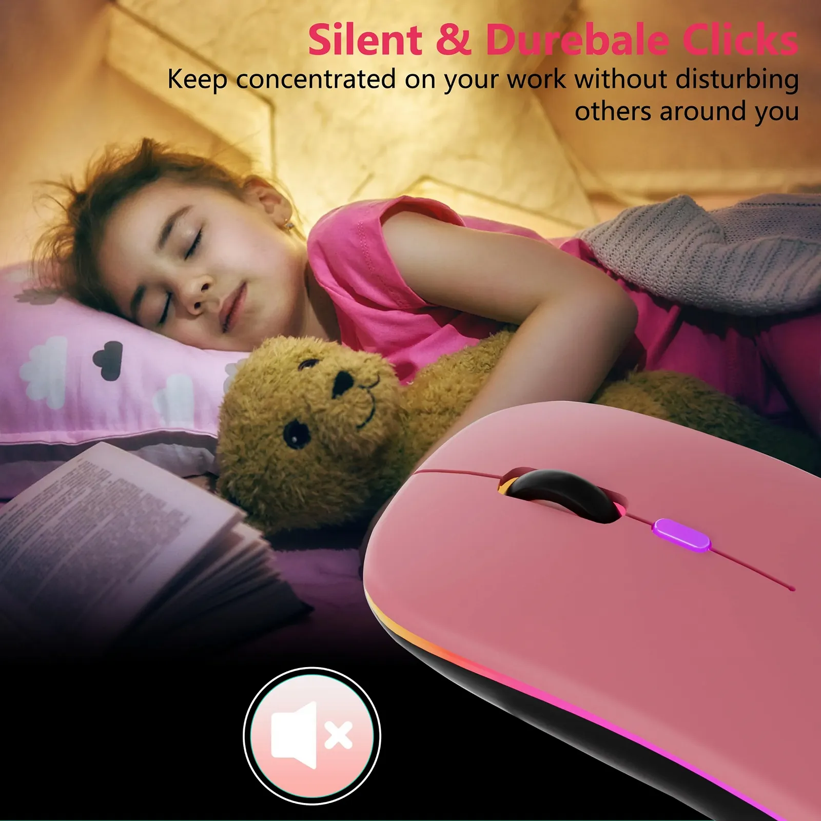 Мышь Беспроводная TQQ 2.4 GHz USB Bluetooth 1600 DPI Оптическое отслеживание Перезаряжаемая LED Двойной режим, фото №7 Мышь Беспроводная TQQ 2.4 GHz USB Bluetooth 1600 DPI Оптическое отслеживание Перезаряжаемая LED Двойной режим, фото №7