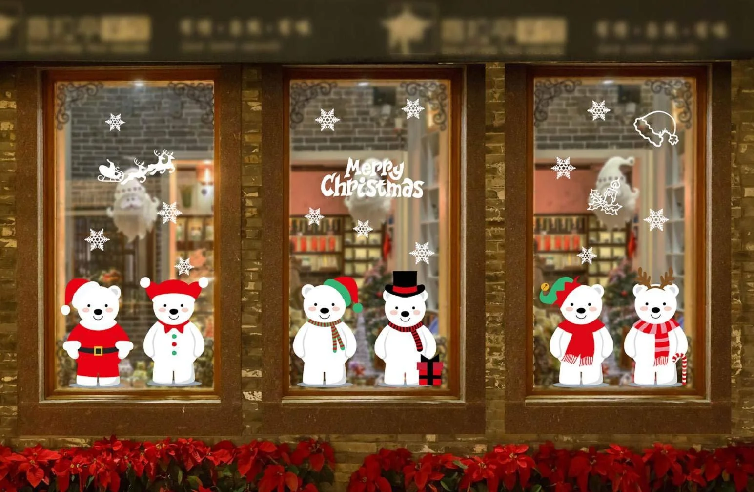 Різдвяна наклейка на вікно heekpek Cute Xmas Вінілова, фото №4