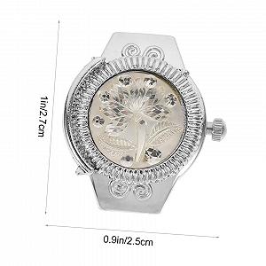 Кольцо-часы OATIPHO для женщин, наручные часы, карманные часы, женские часы, часы на палец для пар, наручные часы, мужские модные часы, декоративные часы, цинковый сплав, белый synthetic.ua - Фото 1