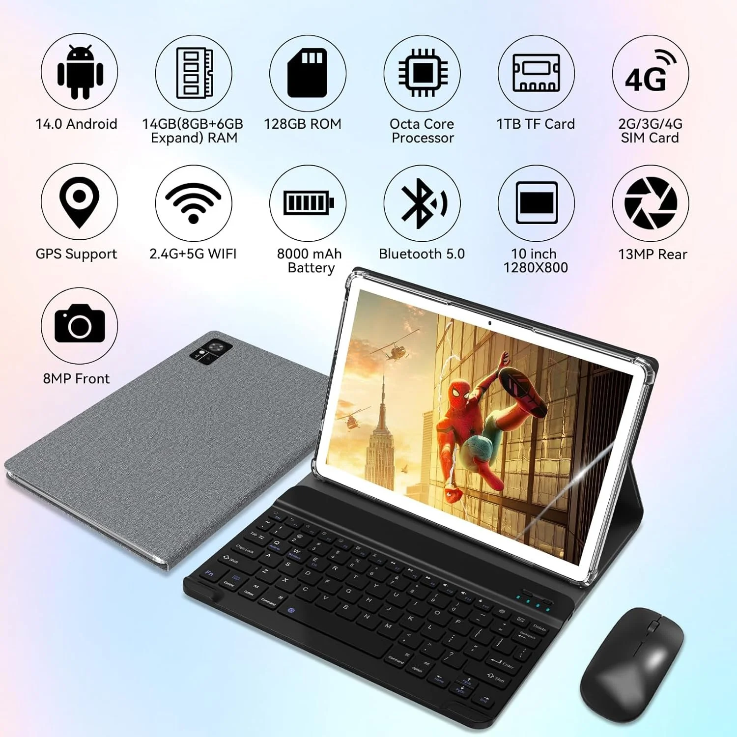Планшет 10" Full HD ZONKO D106 (8+6)/128ГБ 4G 2-SIM 8 ядер Android 14 8000mAh Серый, фото №3 Планшет 10" Full HD ZONKO D106 (8+6)/128ГБ 4G 2-SIM 8 ядер Android 14 8000mAh Серый, фото №3