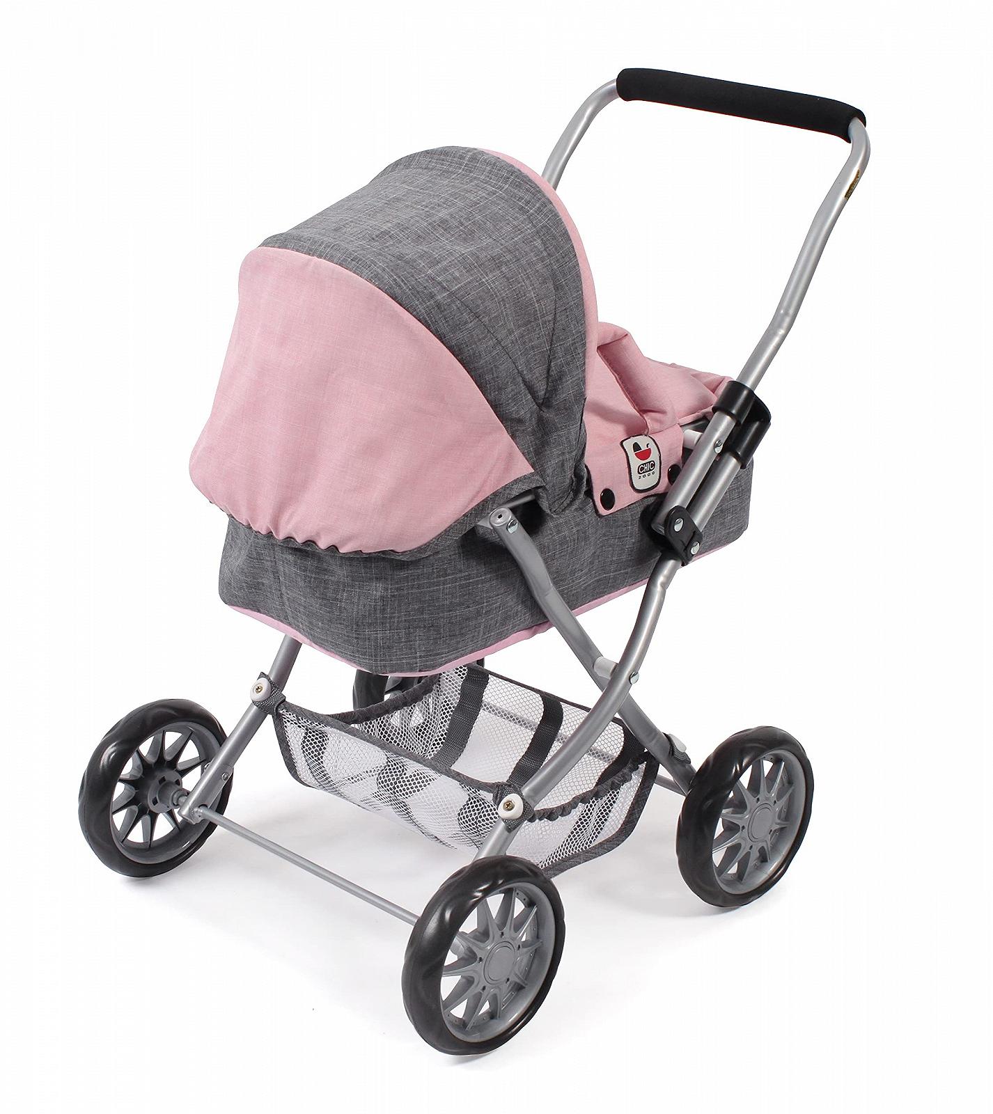 Коляска Bayer Chic 2000 Smarty 555-15 для кукол от 2 лет меланж серый/розовый, фото №3