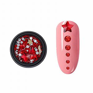 Аксессуары для дизайна ногтей Стразы для ногтей Стразы из стекла 1 Коробка Пентаграмма Красный 1 Плоский бриллиант - Фото 1