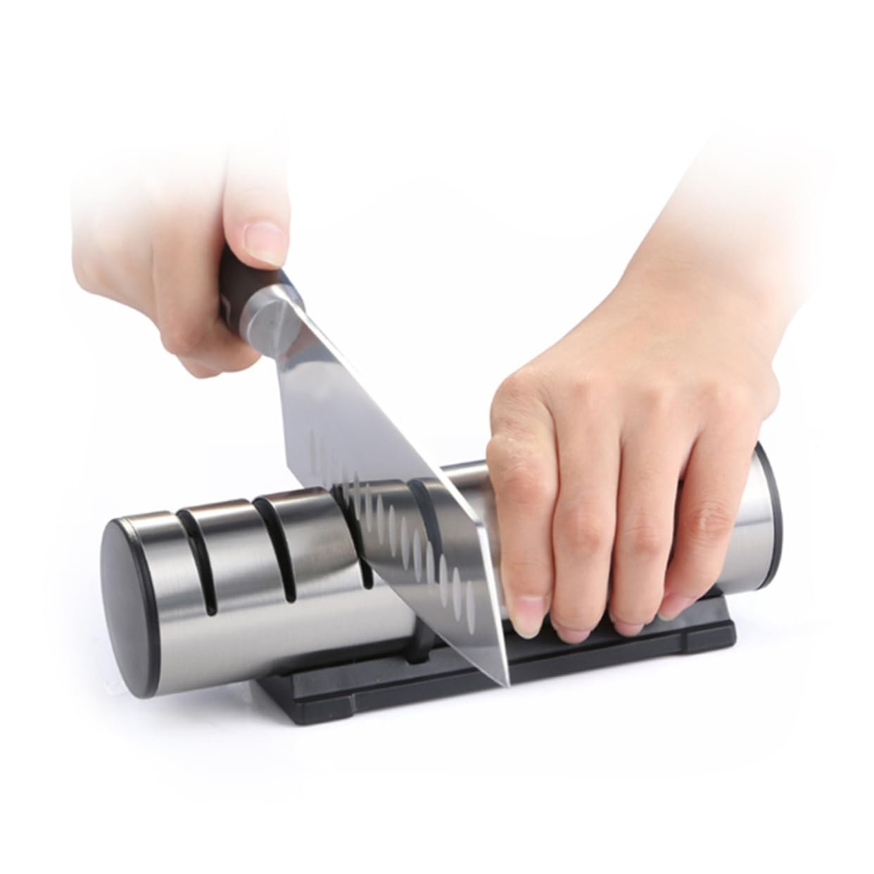 Точилка ручная 3-ступенчатая керамико-вольфрамовые пазы антискользящие маты, фото №1