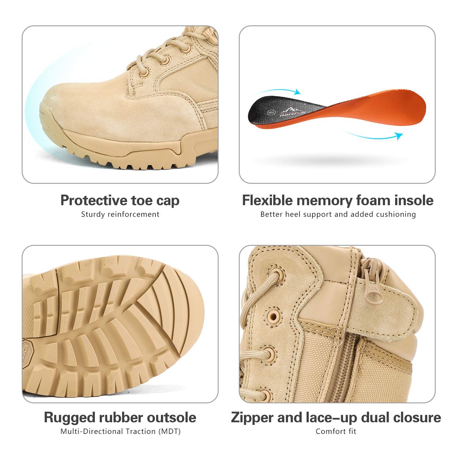 Мужские ботинки NORTIV 8 Military Tactical Security Combat Army Outdoor Trekking, фото №3