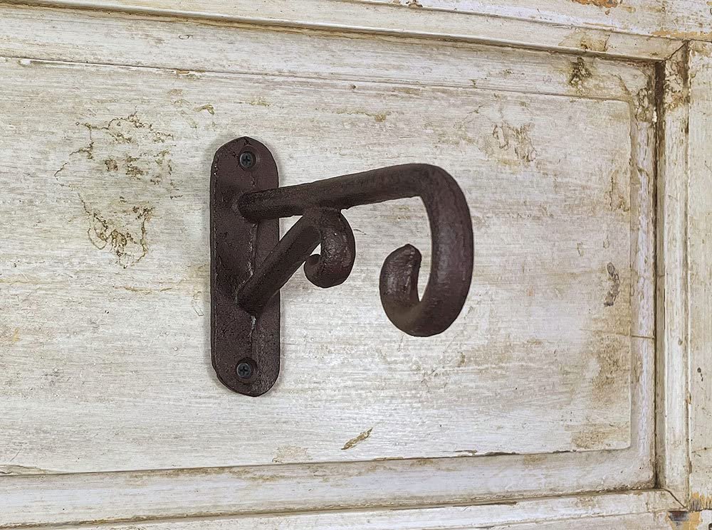 Настінний гачок zeitzone для підвісних кошиків чавунний вінтажний 12 см Коричневий, фото №2