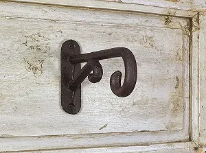 Настенный крючок zeitzone для подвесных корзин чугунный винтажный 12 см Коричневый synthetic.ua - Фото 1