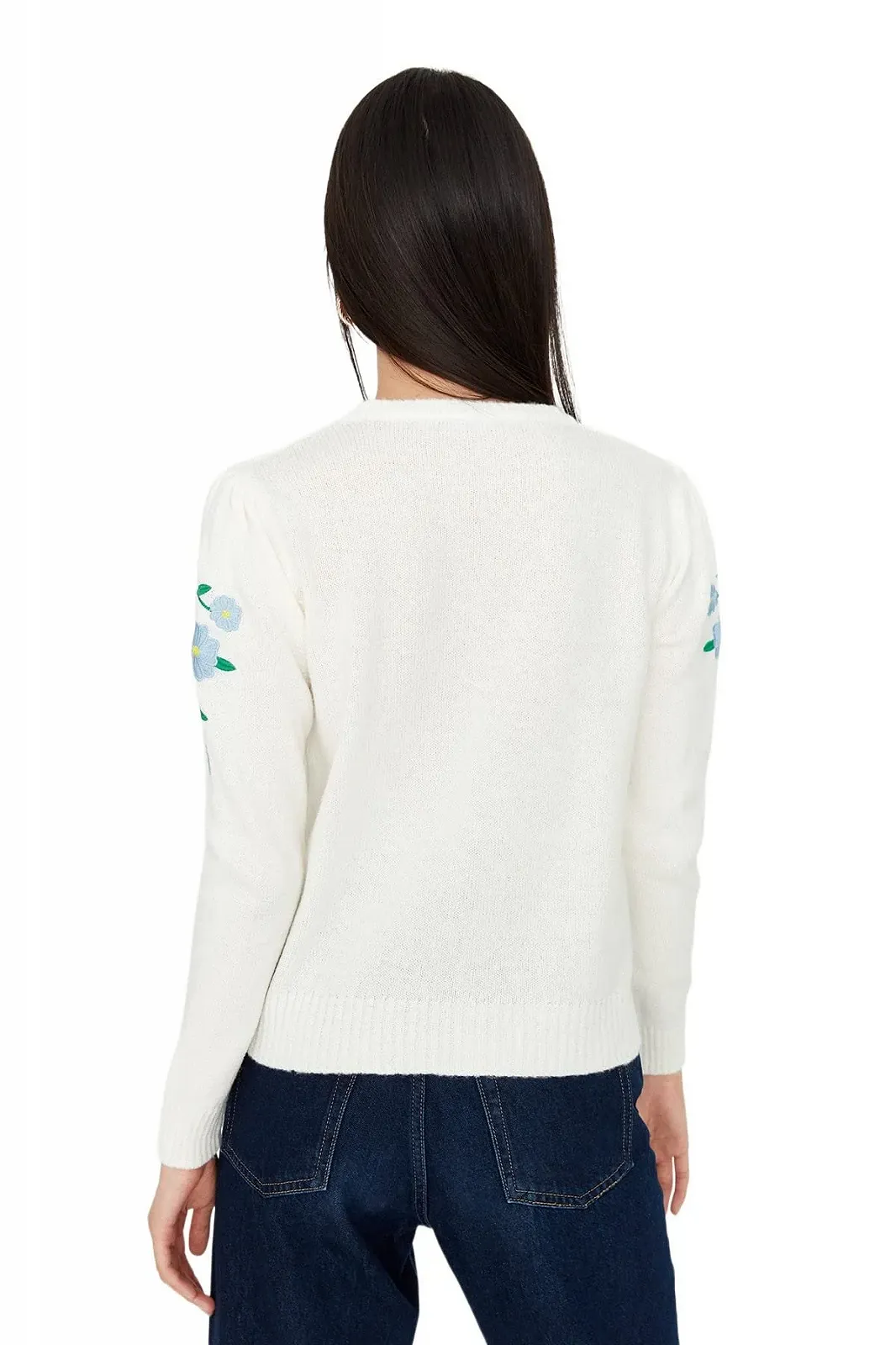 Пуловер TRENDYOL однотонний з круглим вирізом, фото №5