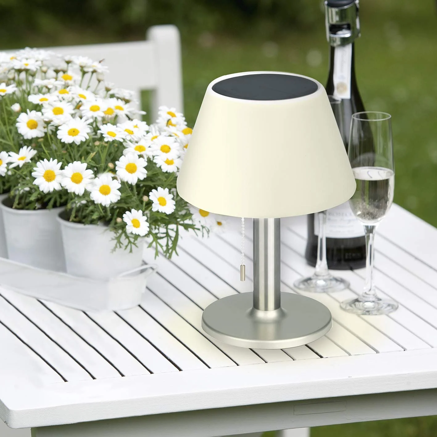 Настільна світлодіодна сонячна лампа EASYmaxx Maxxmee LED Solar 4-8 год Срібляста, фото №3