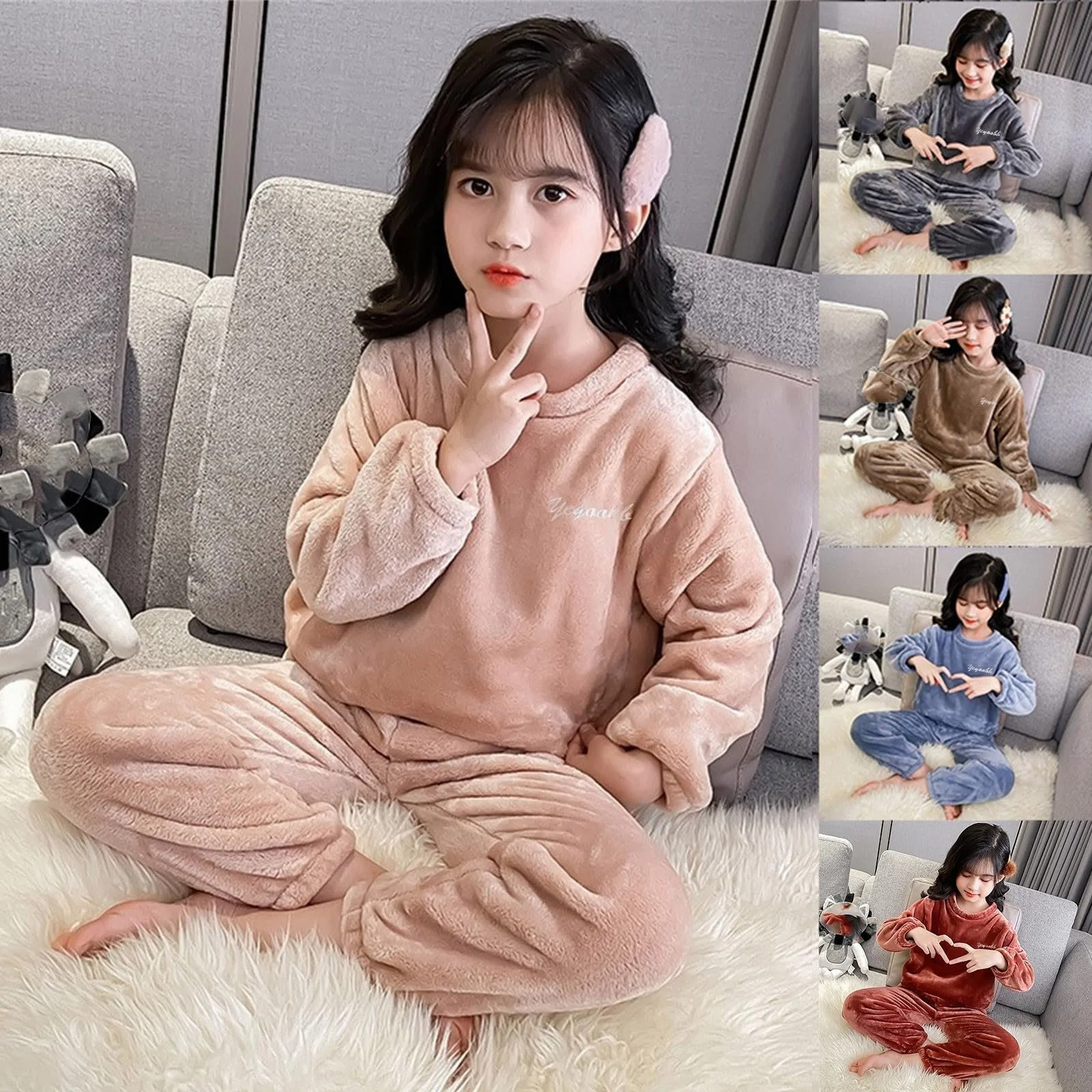 Комплект детской пижамы Soupliebe, плюшевый костюм для отдыха, фото №4