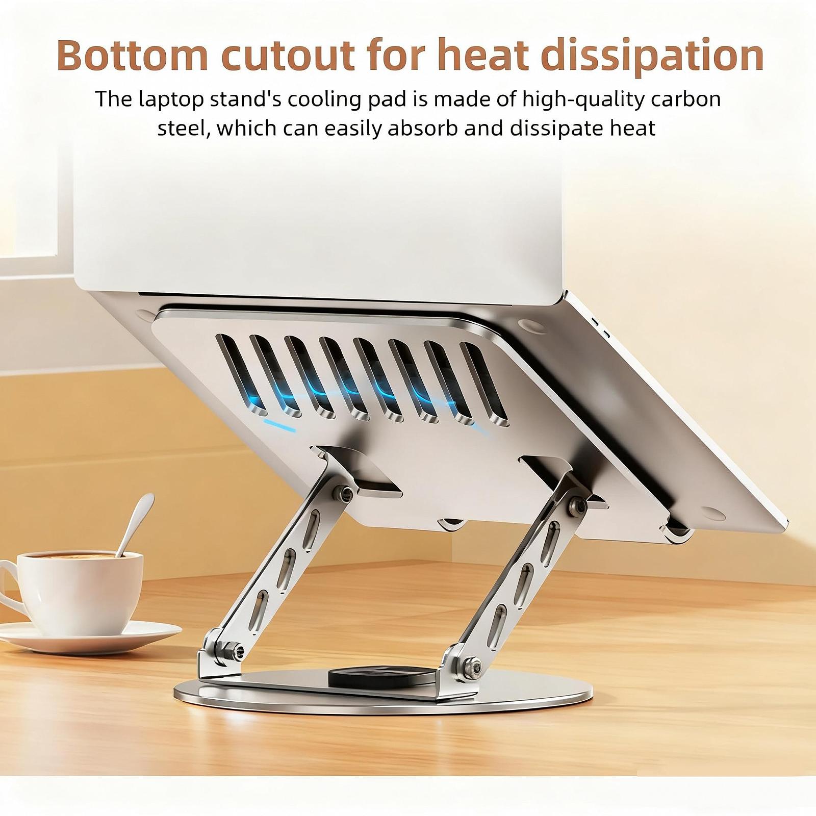 Підставка для ноутбука 3600 Регульована по висоті Металеваз подвійною підтримкою Ергономічна, фото №3