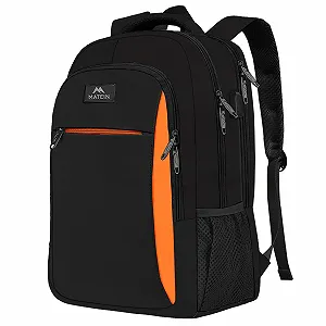 Рюкзак для ноутбука MATEIN 17.3 дюйма USB Чорно-помаранчевий - Фото 1