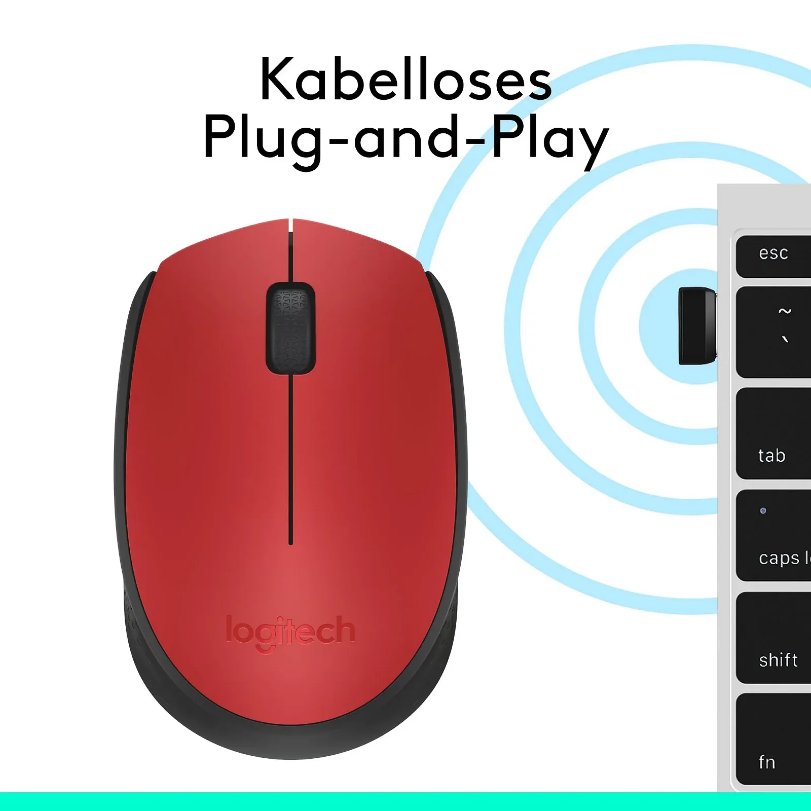 Мышь Беспроводная Logitech M171 Красная, фото №7