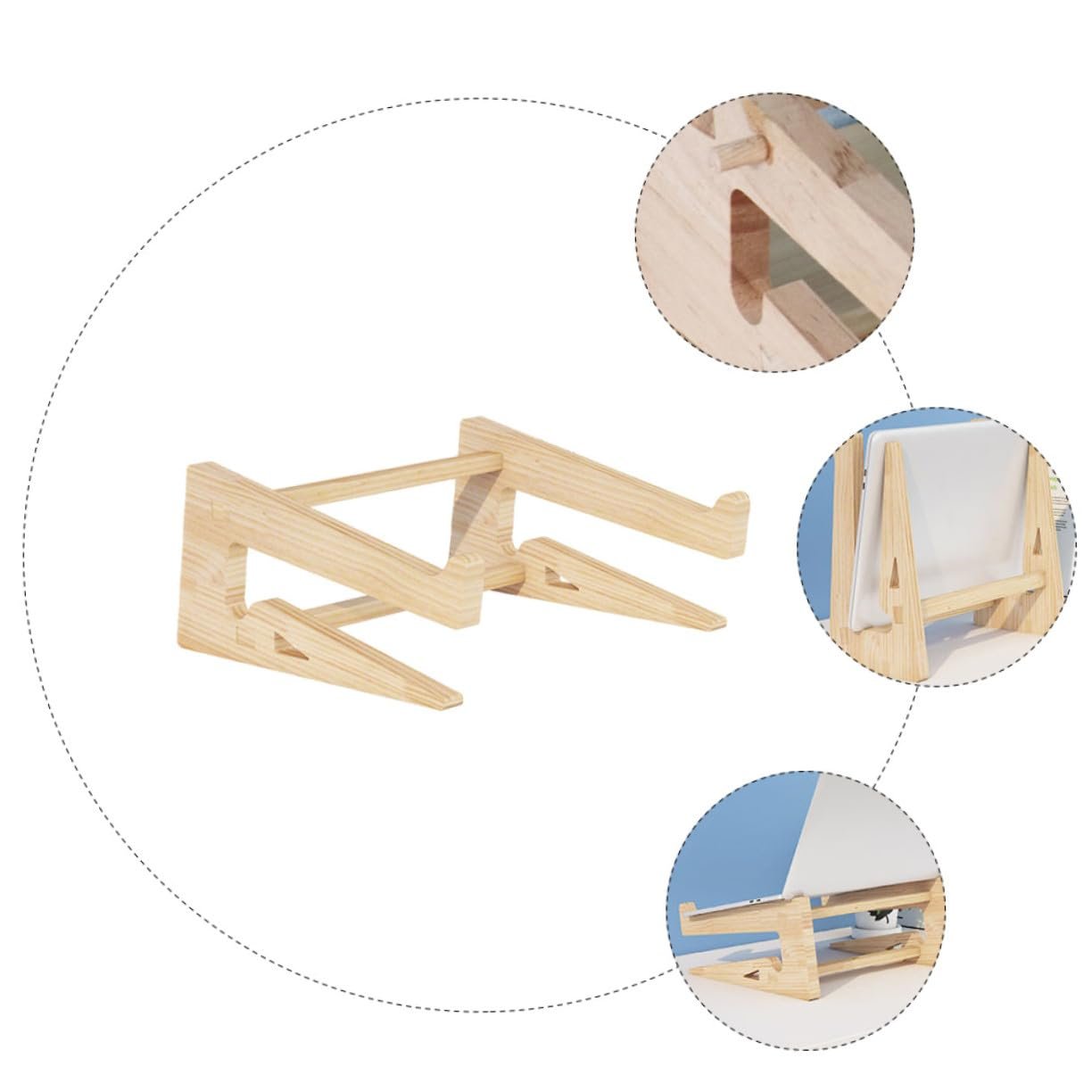 Підставка для ноутбука Toddmomy Дерев'яна Міцна Регульована по висоті Екологічно чиста Багатофункціональна Елегантна Настільна Міцна Довговічна для офісу та дому, фото №3 Підставка для ноутбука Toddmomy Дерев'яна Міцна Регульована по висоті Екологічно чиста Багатофункціональна Елегантна Настільна Міцна Довговічна для офісу та дому, фото №3