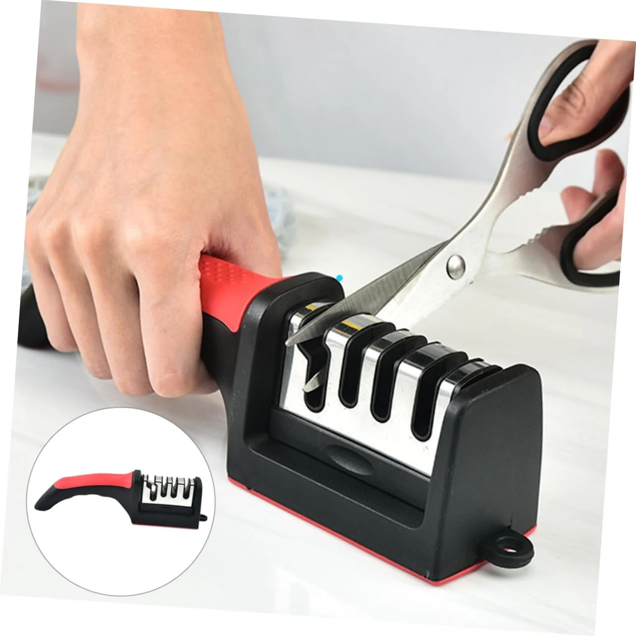 Точило для ножів та ножиць ручна міні 4 штуки, фото №6