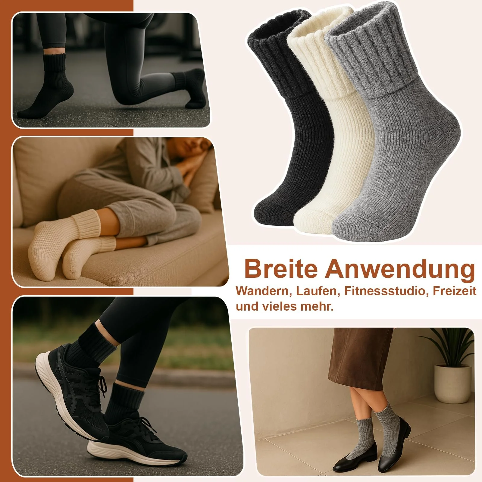 Термошкарпетки Жіночі Бавовняні, 3 пари, фото №5