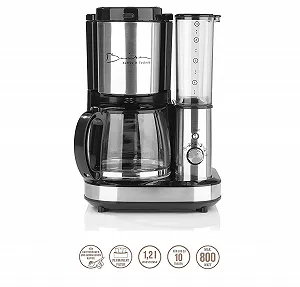 Кофеварка капельная GourmetMaxx Barista 10 чашек с кофемолкой Edelstahl Black synthetic.ua - Фото 1