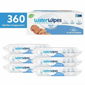 Салфетки детские WaterWipes Original, 360 штук (6 упаковок), на 99.9% на водной основе, без запаха, для чувствительной кожи synthetic.ua - Фото 1