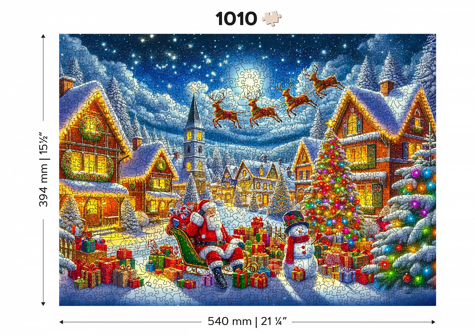 Дерев'яний пазл WOODEN.CITY Santa Claus Merry Journey 1000 елементів 54,0 x 39,4 см, фото №4