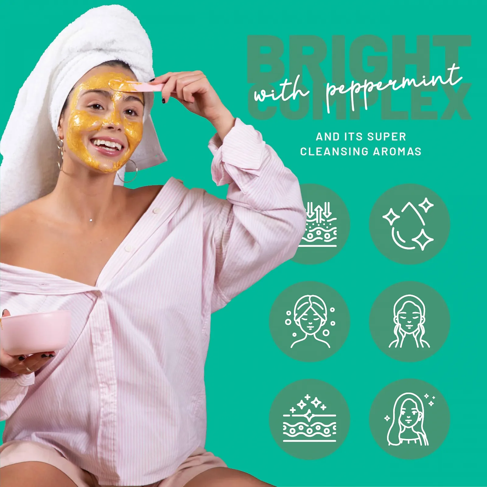 Маска для обличчя плівкова BRÜUN Peppermint Jelly Mask на 30-35 застосувань, фото №3