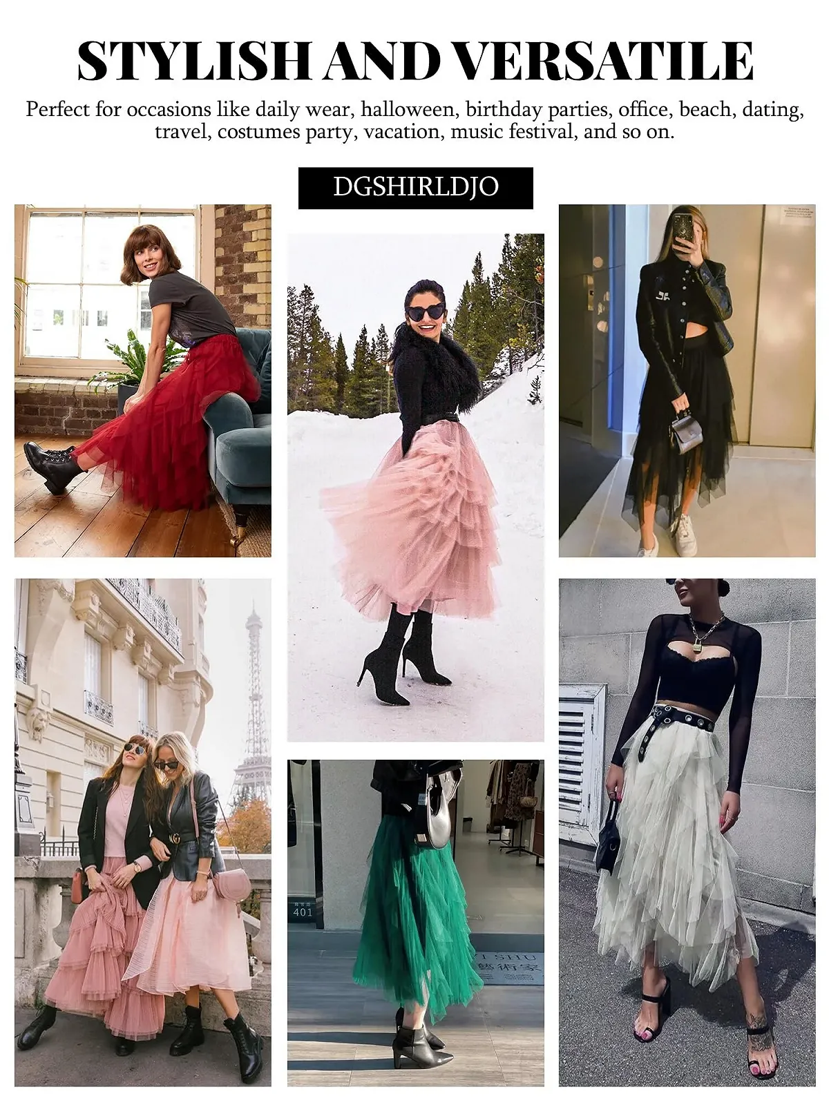 Спідниця з тюлю DGSHIRLDJO Жіноча Довга Еластична, фото №6