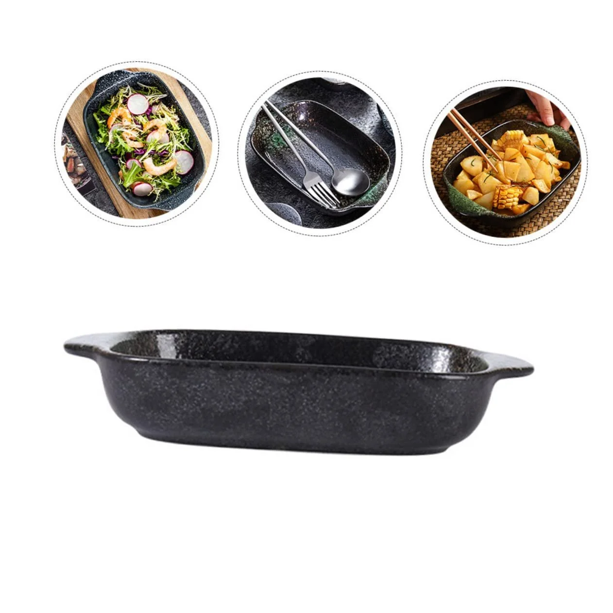 Противень для запекания Керамический с Ручками Белый, фото №5