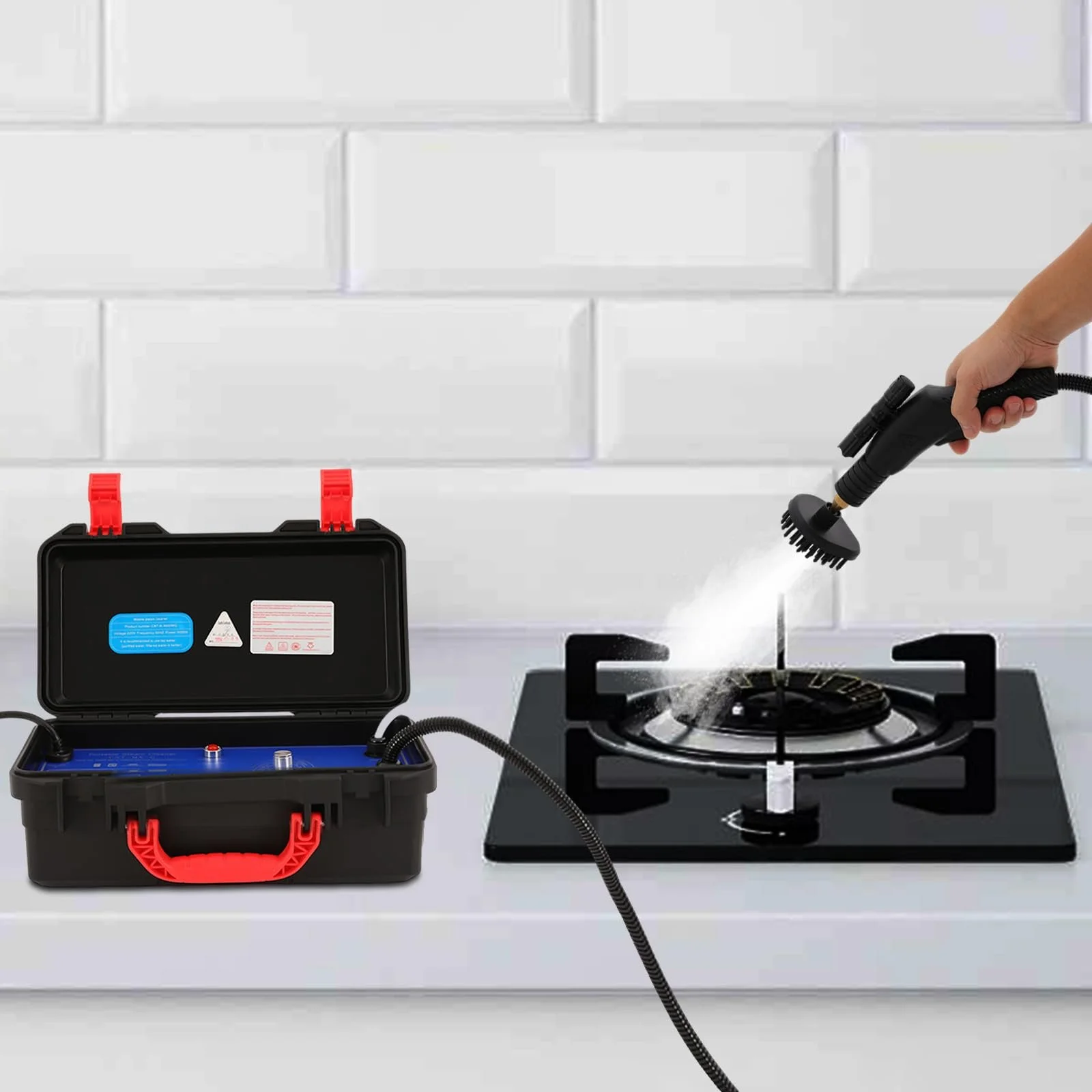 Пароочисник 3000W 3-3.5 Bar 43 x 24 x 19 см з розпилювачем та кейсом, фото №9