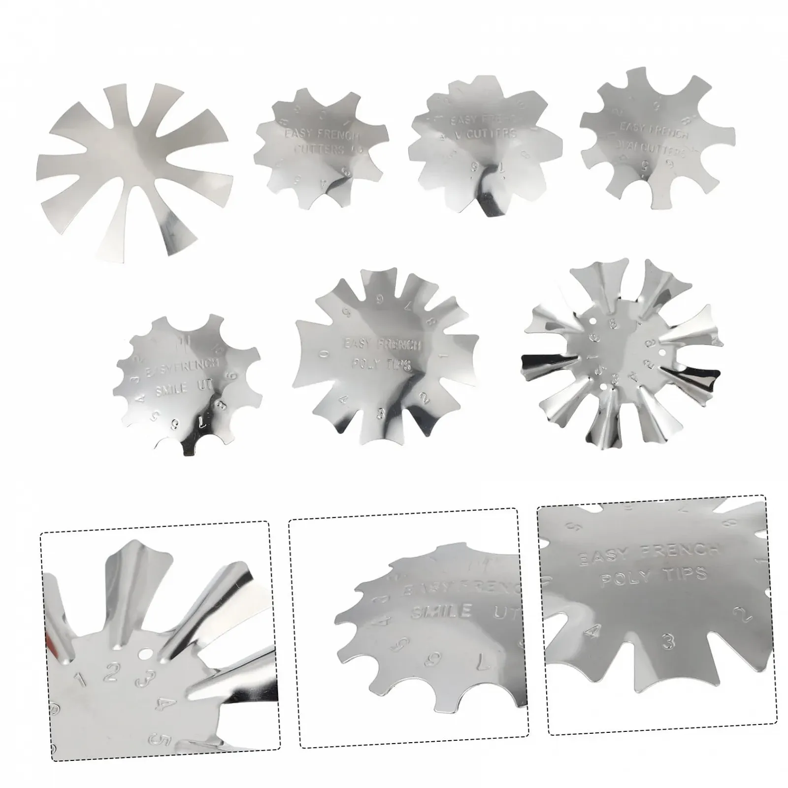 Набор для маникюра PACKOVE 7 шт. Металлические шаблоны для ногтей Серебристый, фото №6 Набор для маникюра PACKOVE 7 шт. Металлические шаблоны для ногтей Серебристый, фото №6