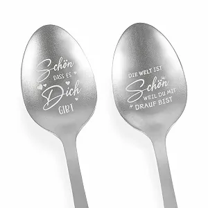 Ложка Кавова SchM, Dass es Dich Gibt, 19 см, набір 2 шт. - Фото 1