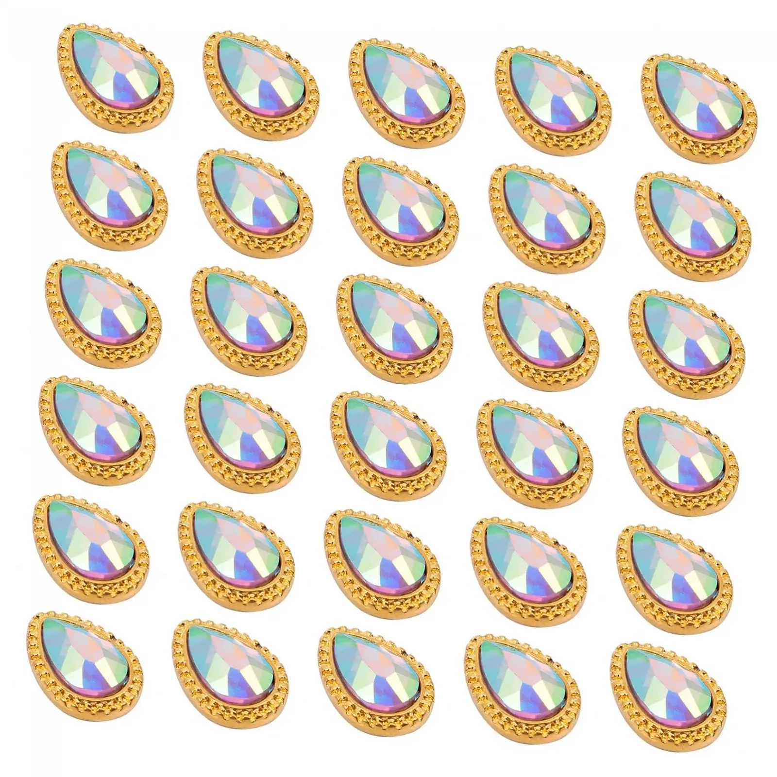 Стрази для нігтів краплеподібні 30 шт., фото №1