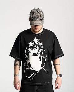 Футболка оверсайз Ogonpushka Rope чорна synthetic.ua - Фото 1