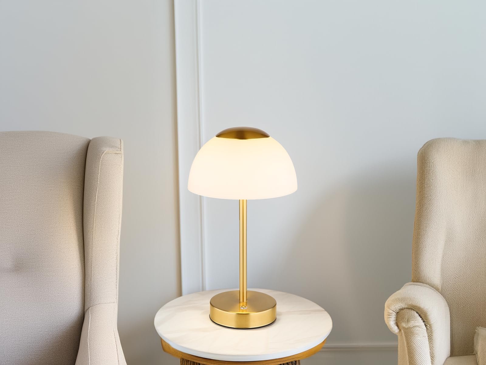 Набір із 2 настільних ламп meineWunschleuchte Dimmable Battery USB 31 см Латунь, фото №7