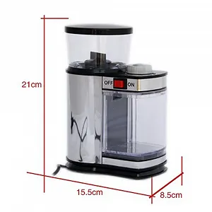 Кофемолка коническая Electric Coffee Grinder с щеткой для чистки 9 регулируемых настроек помола для точного заваривания synthetic.ua - Фото 1