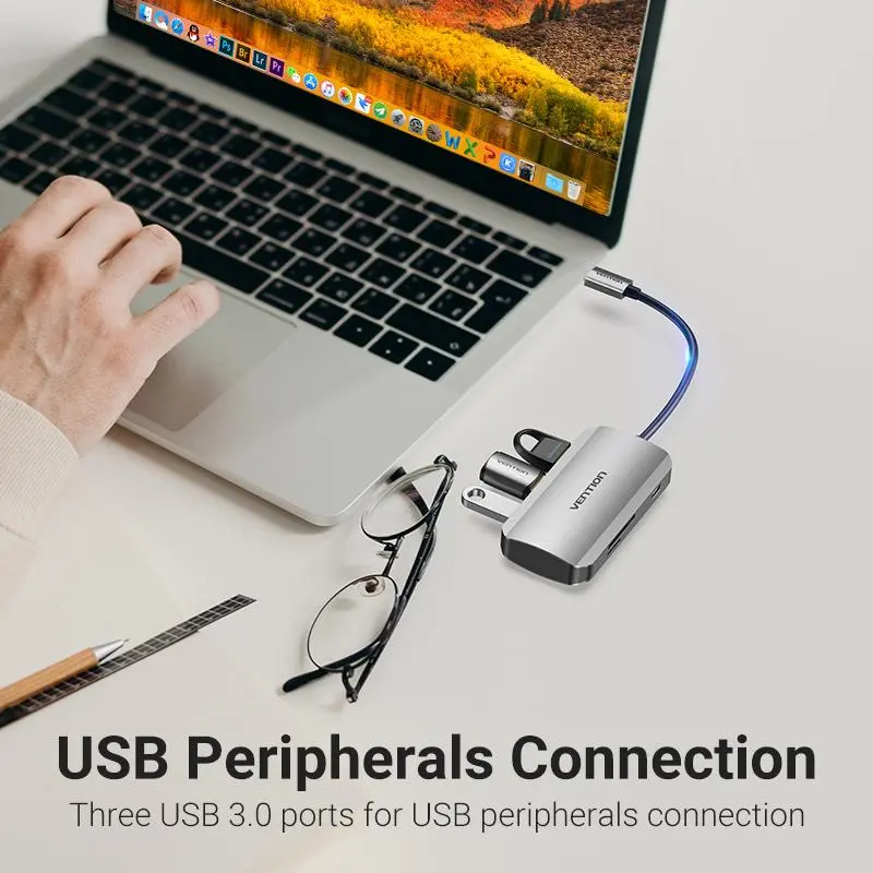 Док-станция Type-C Vention 6-в-1 TNHHB, фото №5