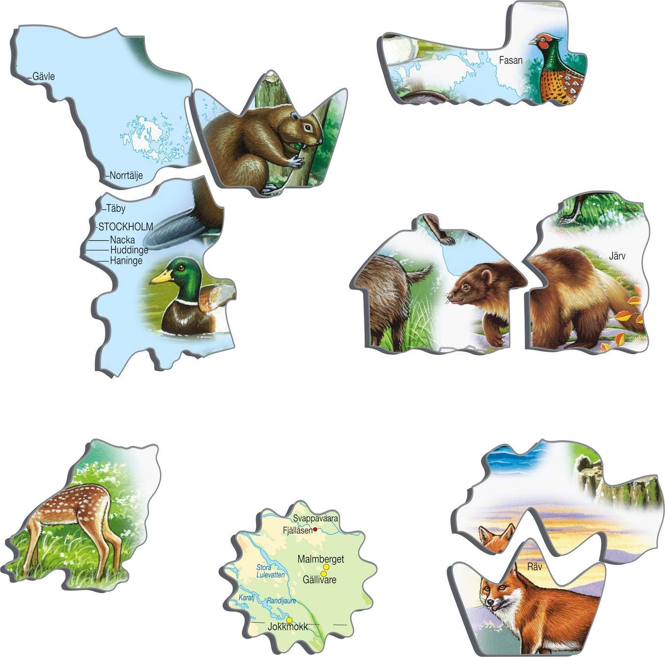 Пазл Larsen Sweden Physical Puzzle with Animals 71 Piece, фото №3