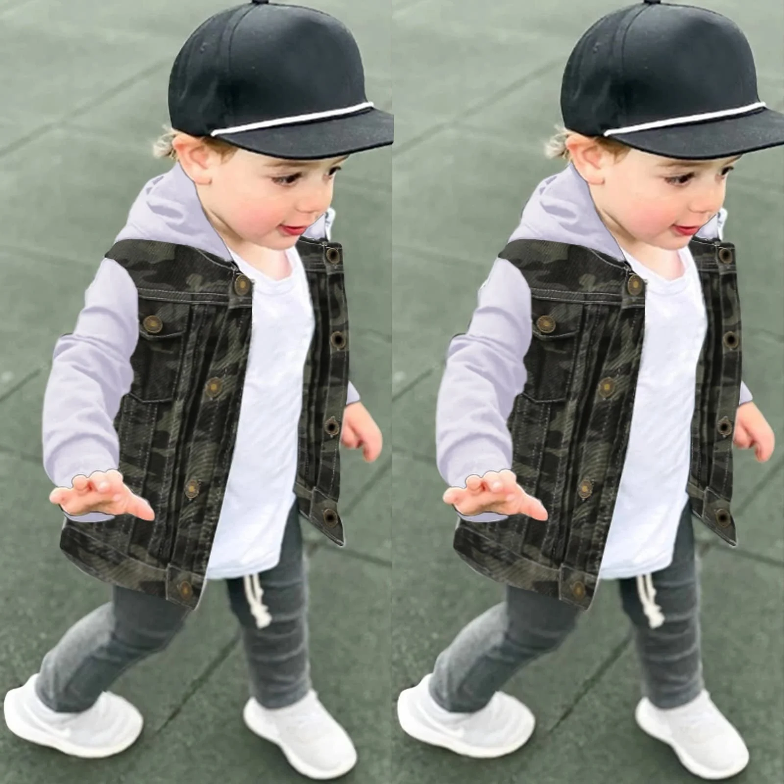 Куртка Джинсовая Mjjsk для мальчиков, детская, с капюшоном, на молнии, стильная, модная, фото №8