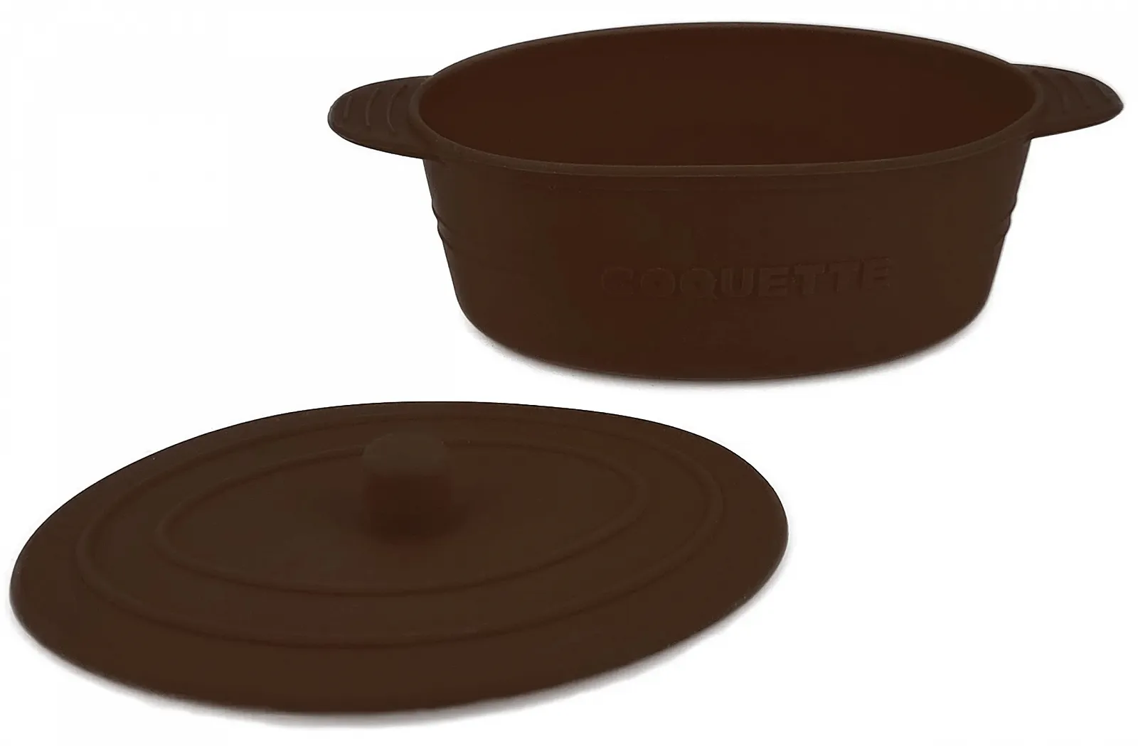 Набір пароварок для духовки 4 шт силіконові з кришкою коричневі 280 мл, фото №7